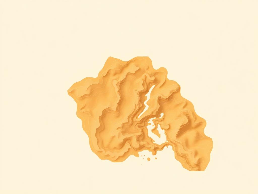 Abstract topographic map of the San Francisco Bay Area
